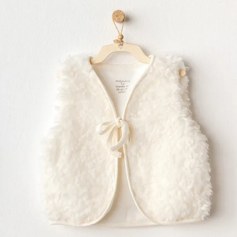 xx AndyWawa Gilet en peluche  pour bébé fille blanc