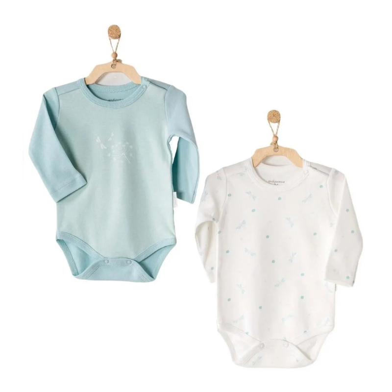 Andywawa Lot de 2 Bodys Bébé Menthe