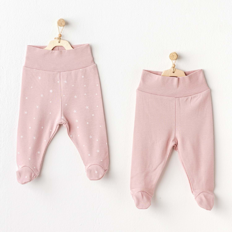 xx Andywawa Pantalon à pieds pour bébé fille - ROSE - 3-6 MOIS