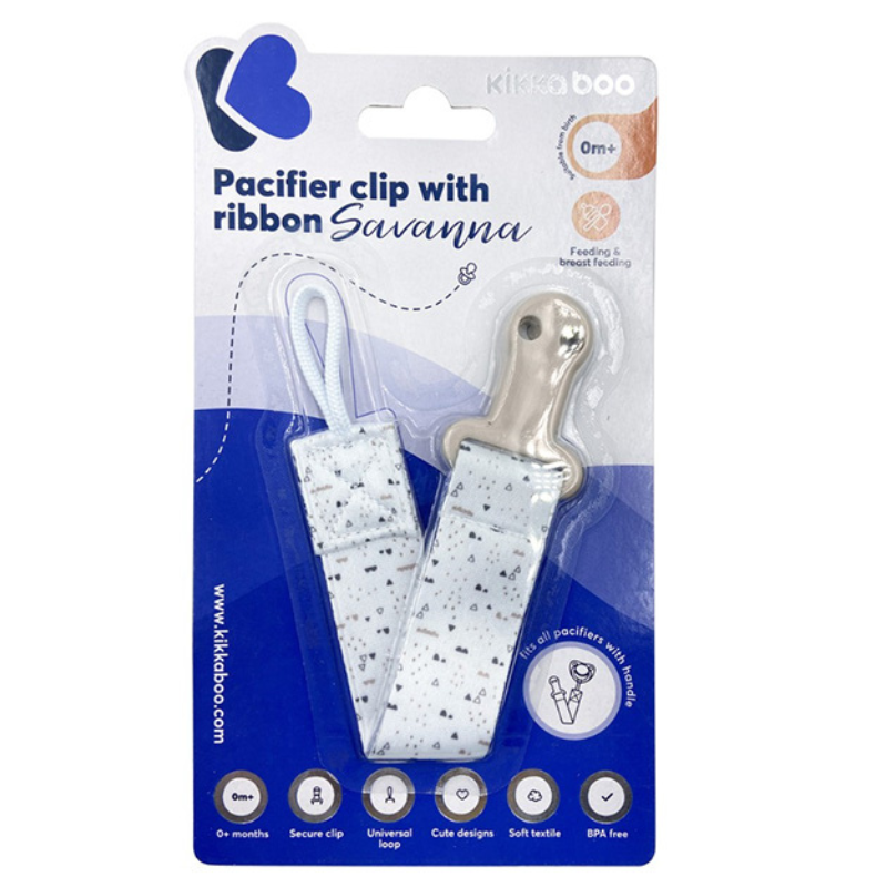 xx Attache sucette avec ruban Savanna Beige