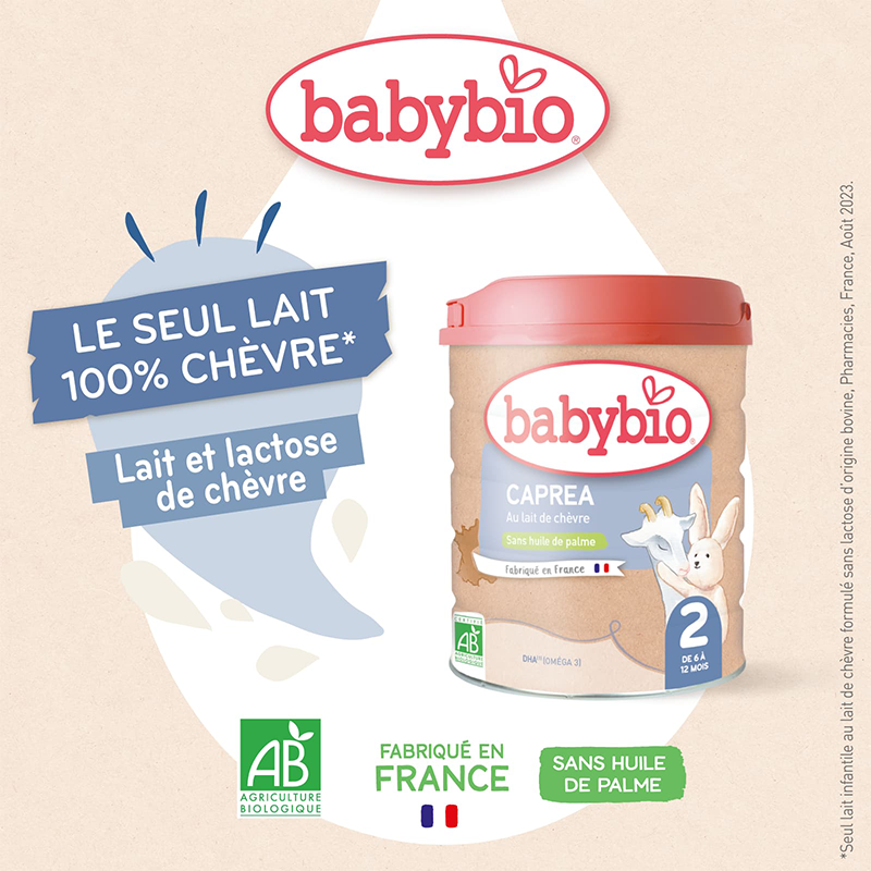 Babybio Lait en poudre 2er âge Caprea 2 au lait de chèvre 800g