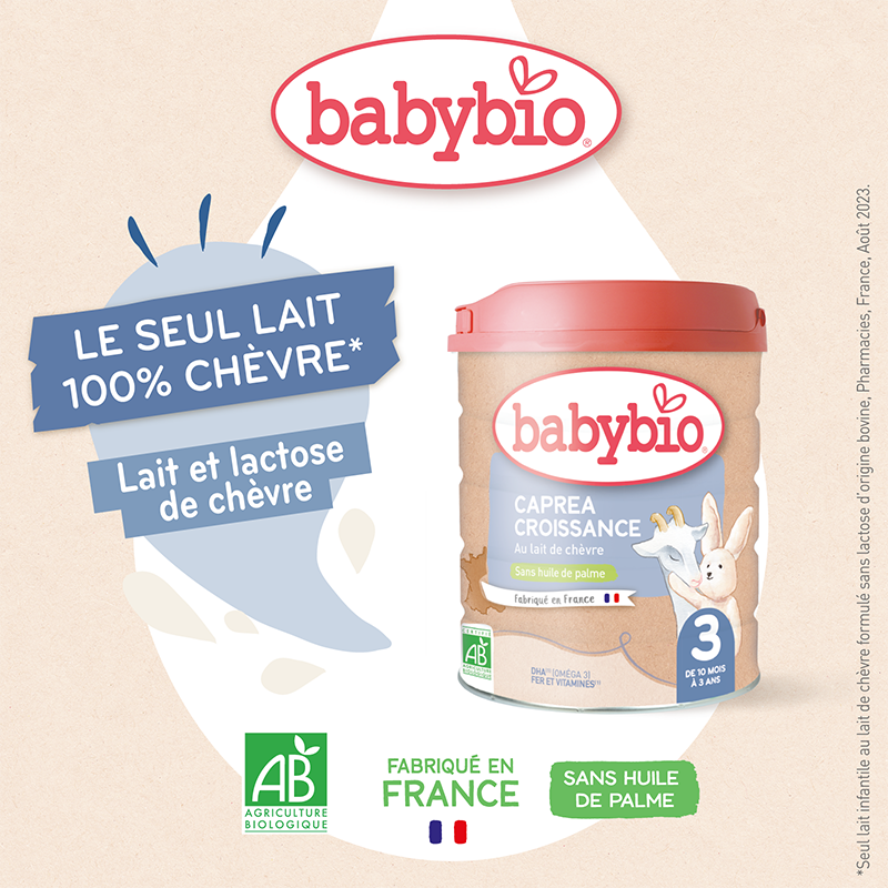 Babybio Lait en poudre 3ème âge au lait de chèvre bio Caprea 3 - 800g