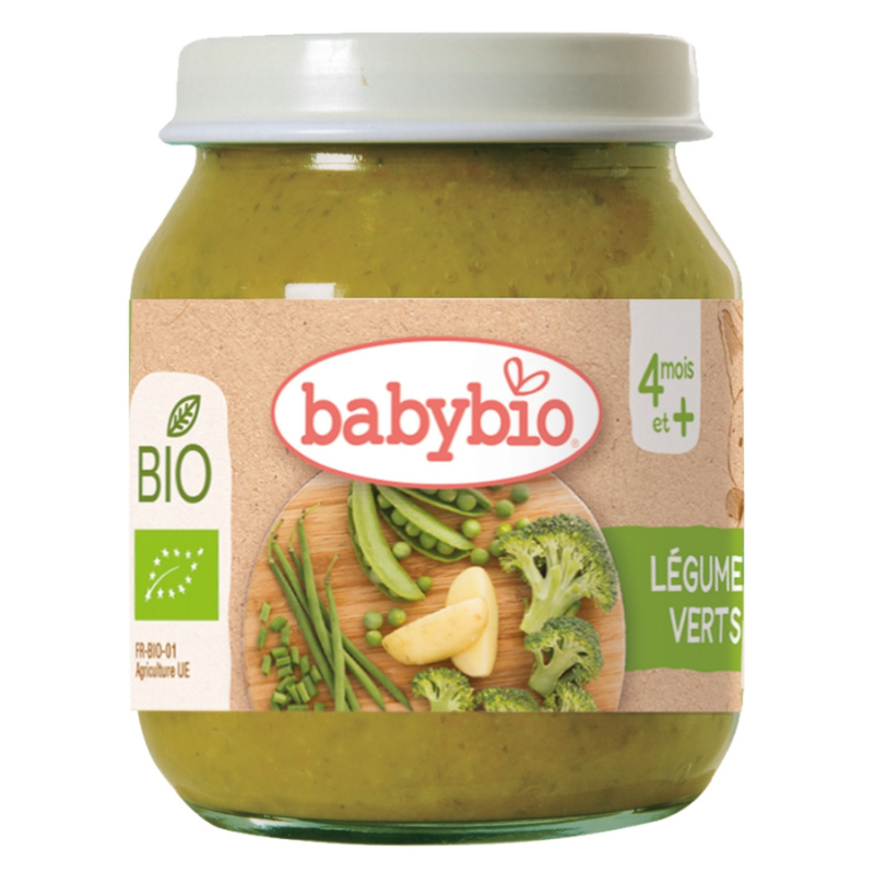 xx Babybio Menu Déjeuner Purée Brocoli, Petits Pois, Haricots Verts et Pommes de Terre au Persil 130 g