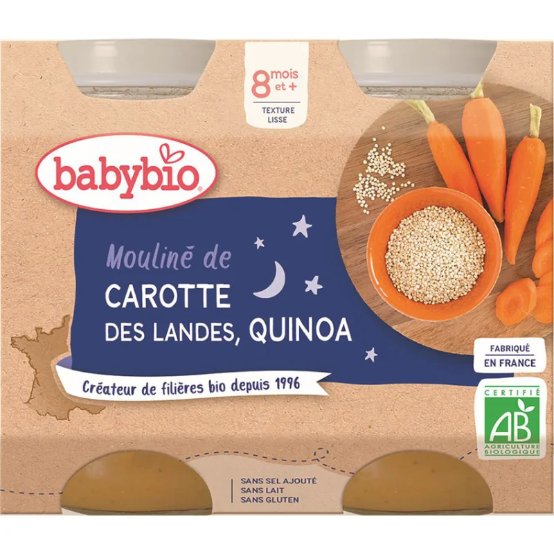 xx Babybio Petits Pots de Carotte et Quinoa 2x200g