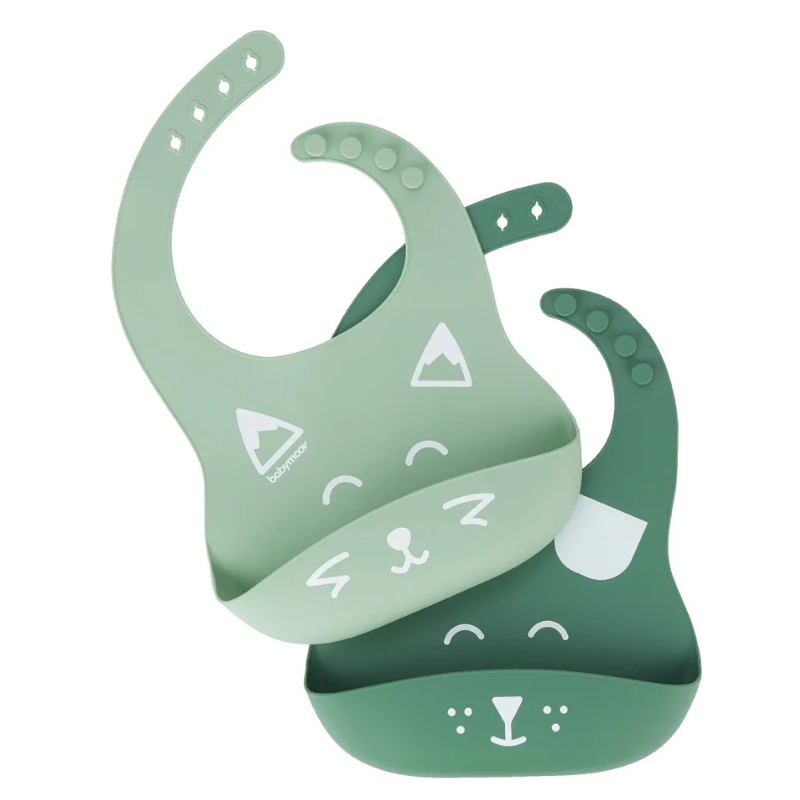 xx Babymoov Bavoirs Silicone Vert BIBISY x2