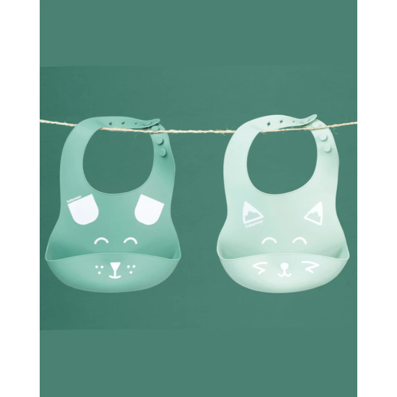 Babymoov Bavoirs Silicone Vert BIBISY x2