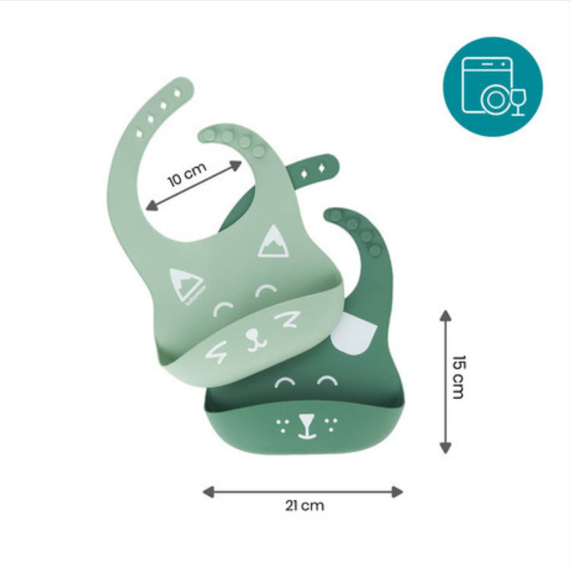 Babymoov Bavoirs Silicone Vert BIBISY x2