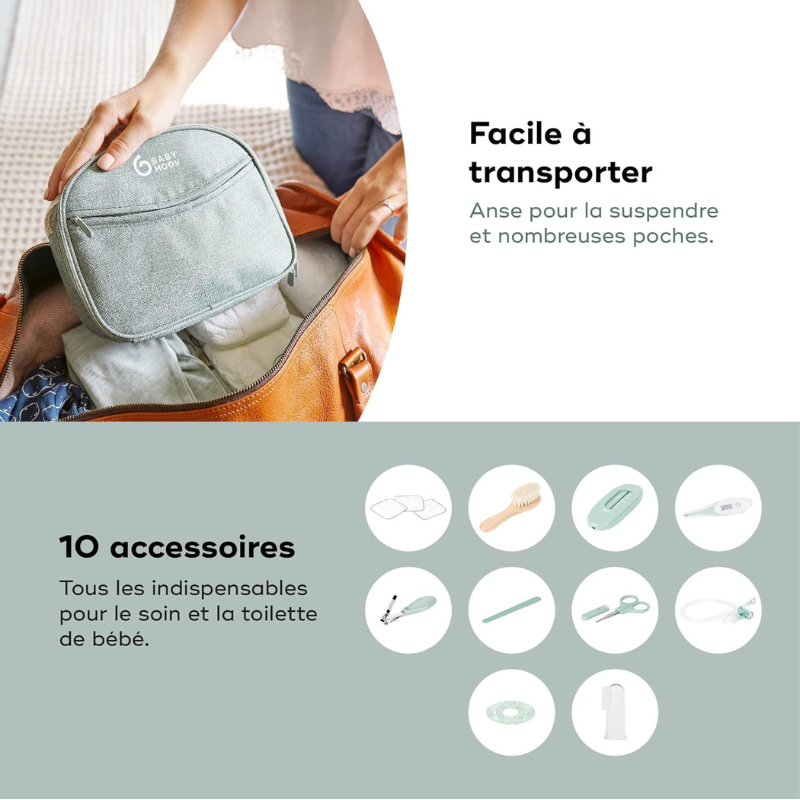 Babymoov Trousse de Soin Bébé EcoResponsable - 10 Accessoires