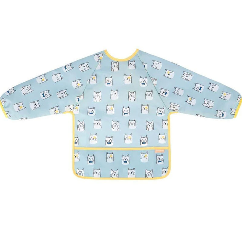 xx Badabulle Bavoir manches longues animaux - Bleu