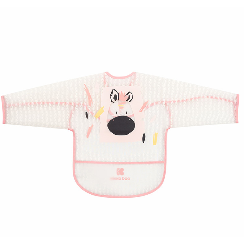 Bavoir manche longue avec manche et ramasse miette Arty Rose