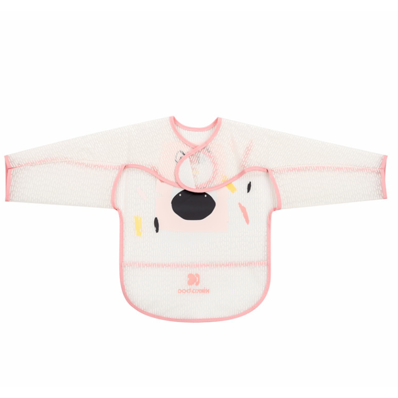 Bavoir manche longue avec manche et ramasse miette Arty Rose