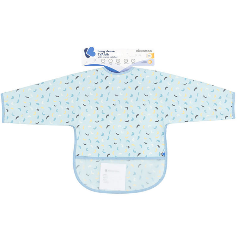 xx Bavoir manches longues EVA avec ramasse-miettes Arty Bleu Pattern