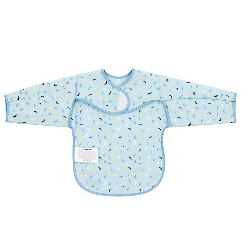 Bavoir manches longues EVA avec ramasse-miettes Arty Bleu Pattern
