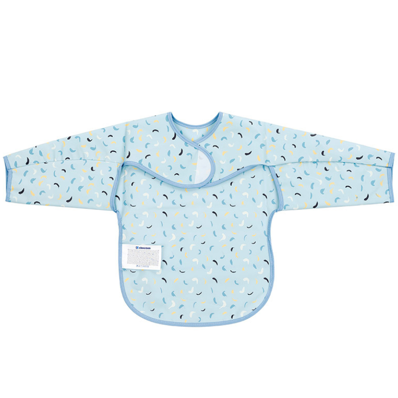 Bavoir manches longues EVA avec ramasse-miettes Arty Bleu Pattern