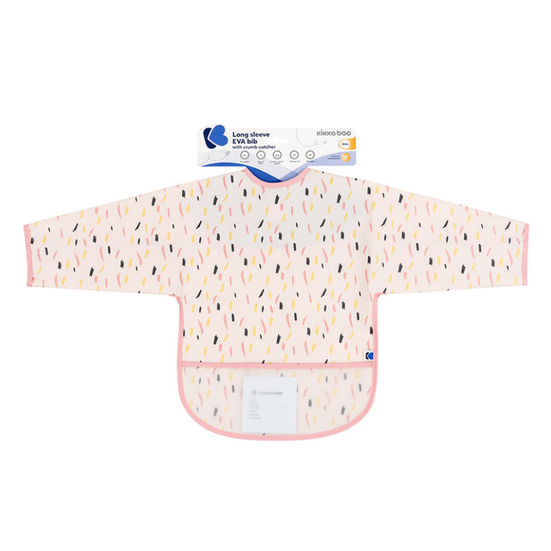 xx Bavoir manches longues EVA avec ramasse-miettes Arty Pink Pattern