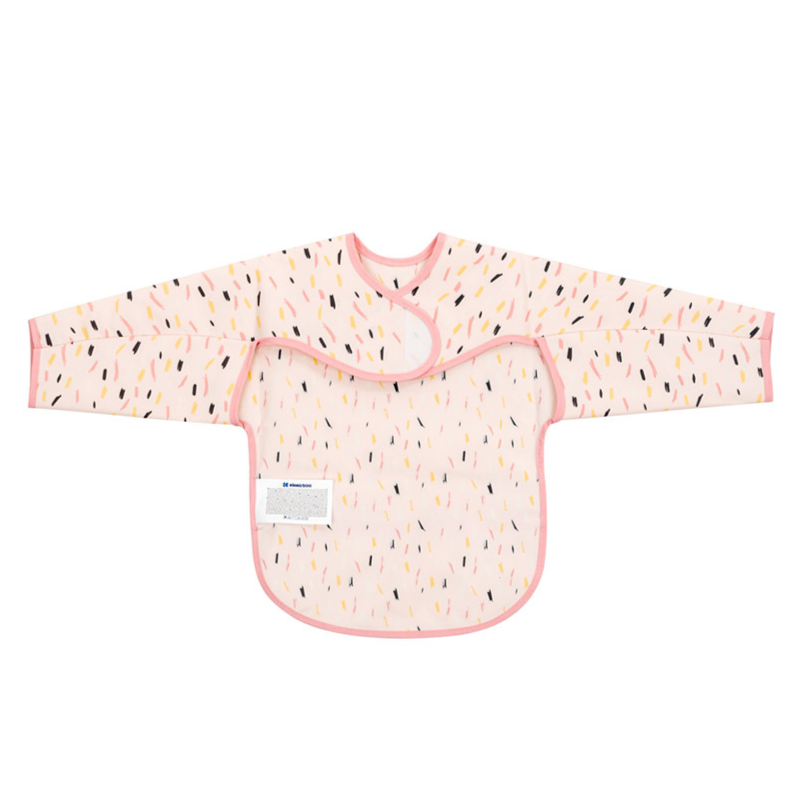 Bavoir manches longues EVA avec ramasse-miettes Arty Pink Pattern