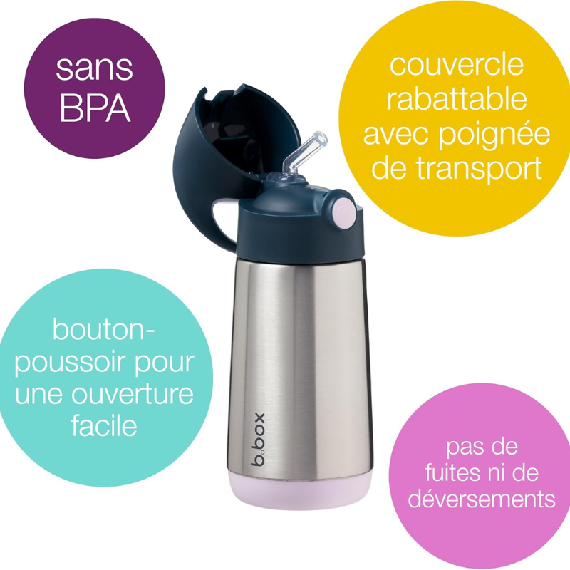 b.box Gourdes Isothermes 350ml - rose indigo