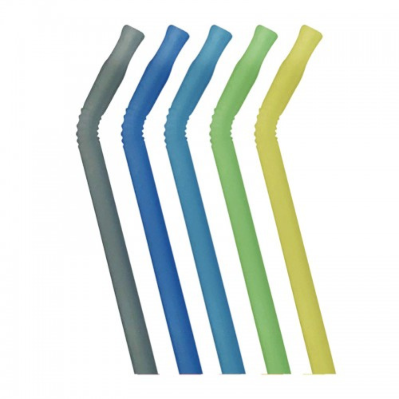 B.box Lot de 5 pailles réutilisables en silicone (5 pailles + 1 nettoyant) 3 ans et plus