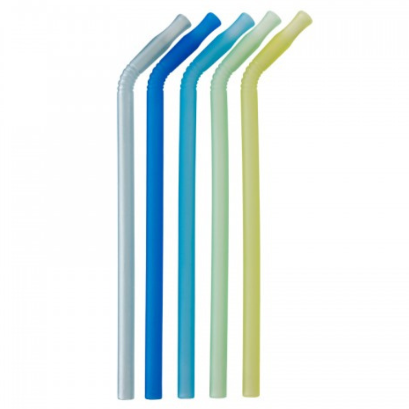 B.box Lot de 5 pailles réutilisables en silicone (5 pailles + 1 nettoyant) 3 ans et plus