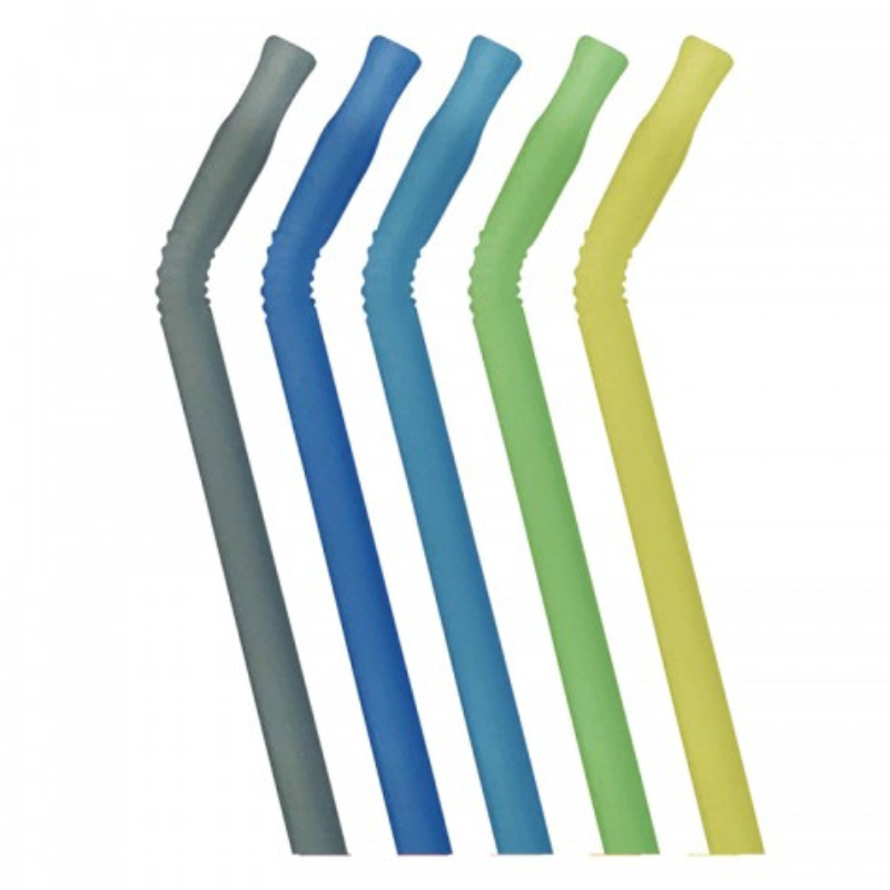 B.box Lot de 5 pailles réutilisables en silicone (5 pailles + 1 nettoyant) 3 ans et plus