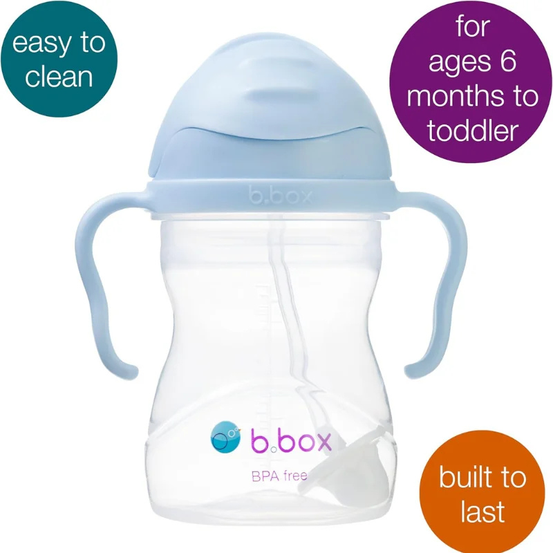 b.box Tasse d’Apprentissage avec Paille -bleu clair- 6+ Mois