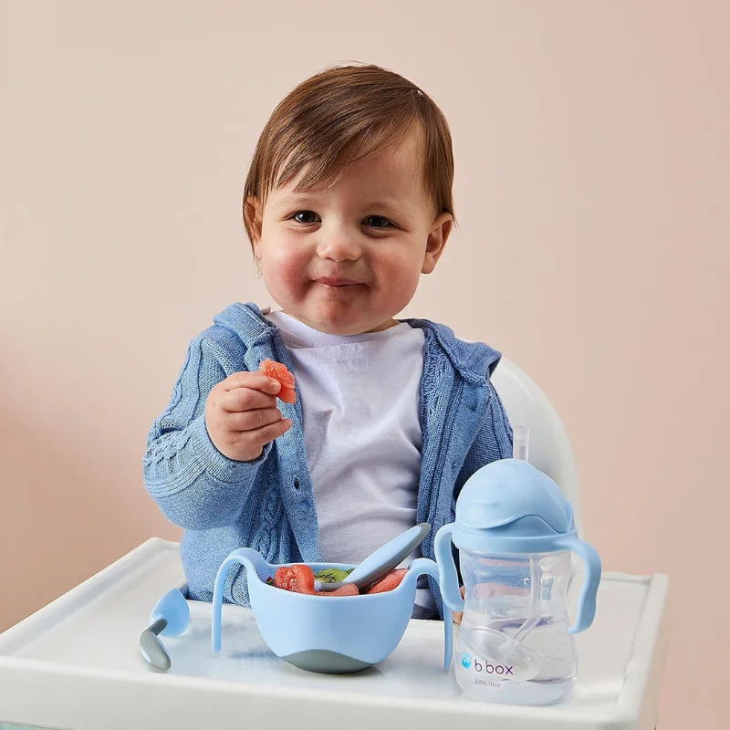 b.box Tasse d’Apprentissage avec Paille -bleu clair- 6+ Mois