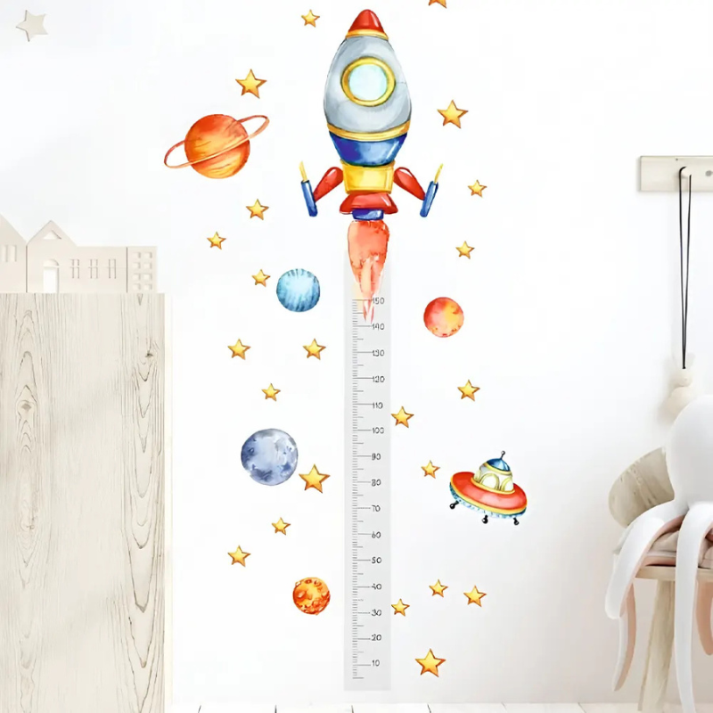 xx Bébé Safe Règle Murale Mesure Taille Fusée