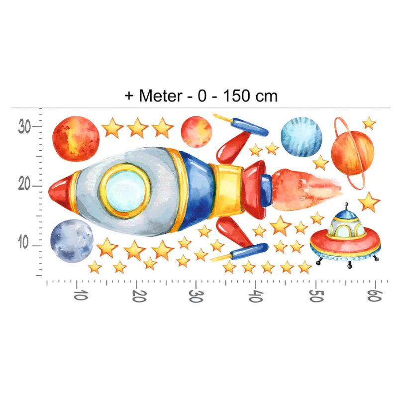 Bébé Safe Règle Murale Mesure Taille Fusée