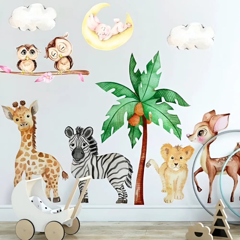 xx Bébé Safe Sticker Mural Animaux