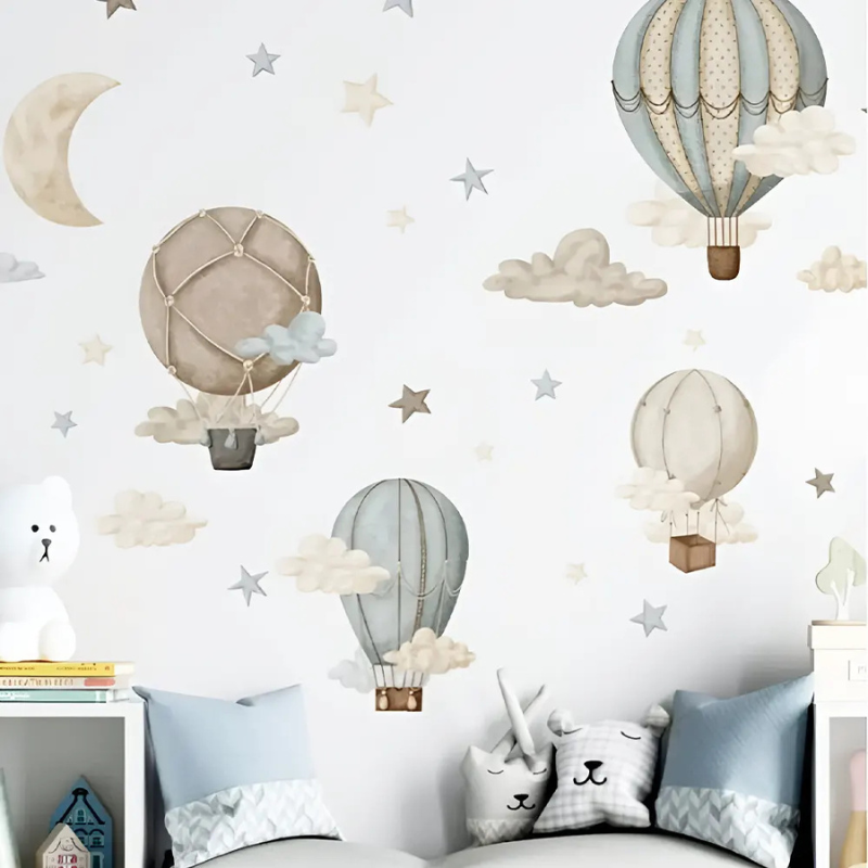 xx Bébé Safe Sticker Mural Montgolfière