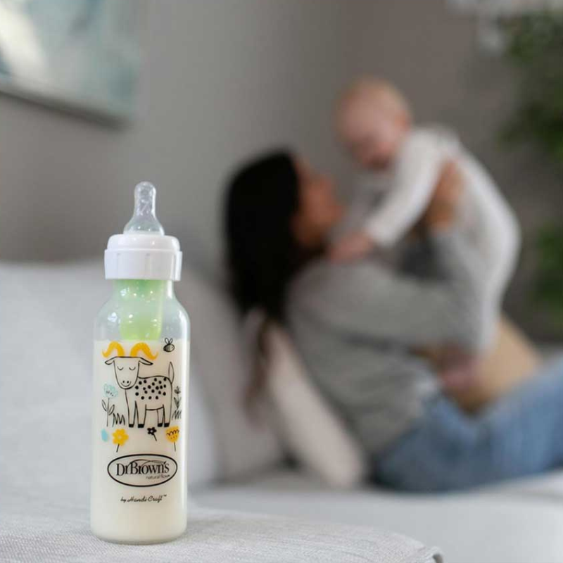 Biberon Dr. Brown’s Option+ 250 ml à col étroit – motif chèvre