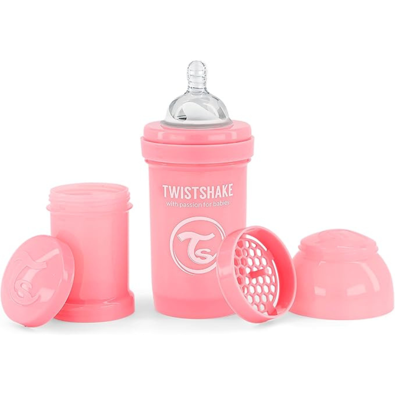 xx Biberons Anti-Coliques Twistshake 180ml – Lot de 2 – Rose – 2m+