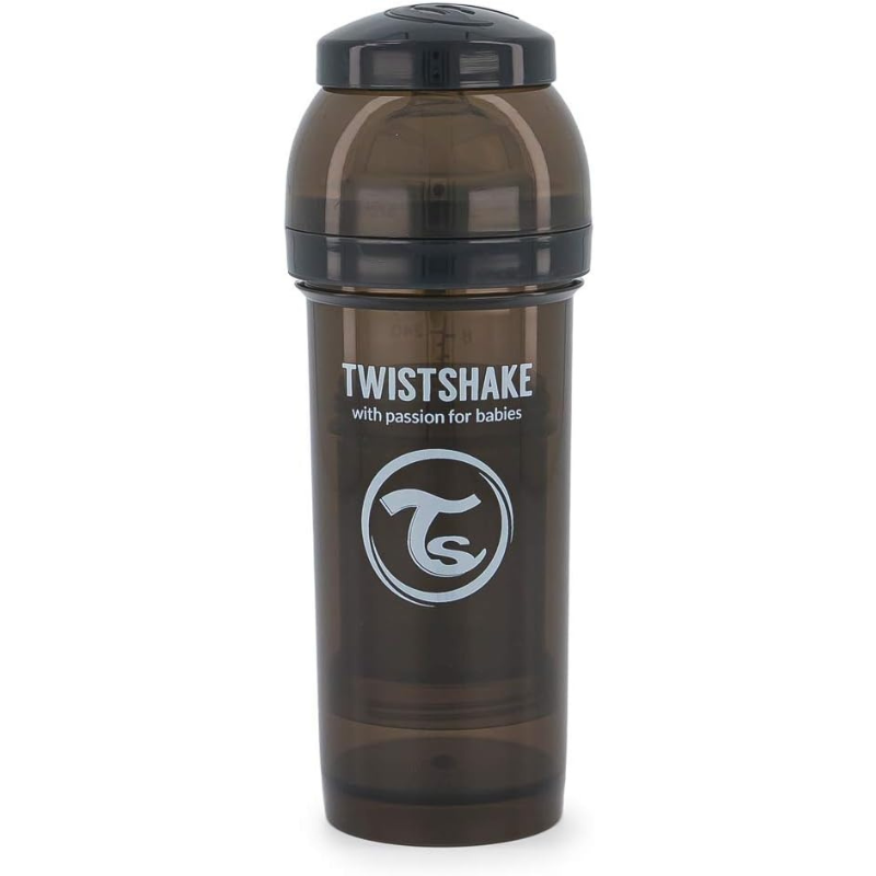 Biberons Anti-Coliques Twistshake 260ml – Lot de 2 – Noir – 2m+