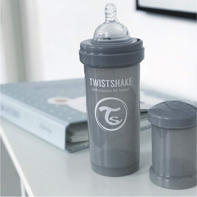 Biberons Anti-Coliques Twistshake 260ml – Lot de 2 – Noir – 2m+