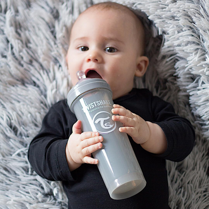 Biberons Anti-Coliques Twistshake 330ml – Lot de 2 – Gris – 2m+Biberons Anti-Coliques Twistshake 330ml – Lot de 2 – Gris – 2m+