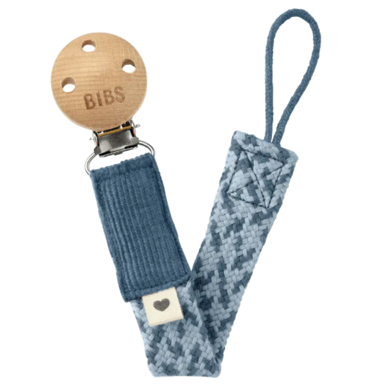 xx BIBS Attache-Sucette Tressée Petrol / Baby Blue