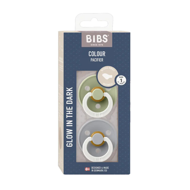 BIBS Lot de 2 Sucettes Anatomiques - Sage/Cloud - GLOW