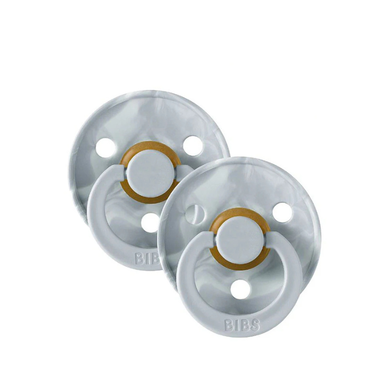 BIBS Lot de 2 Sucettes Rondes - Gris/Ivoire