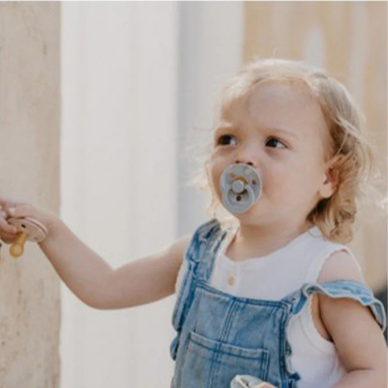 BIBS Lot de 2 Sucettes Rondes - Gris/Ivoire