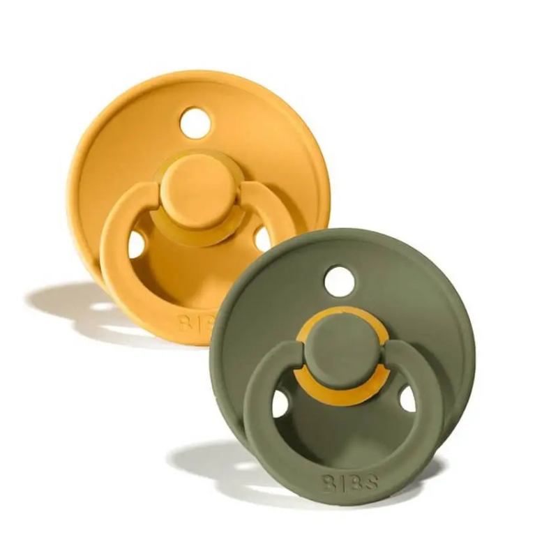 xx BIBS Lot de 2 Sucettes Rondes – Honey Bee/Olive