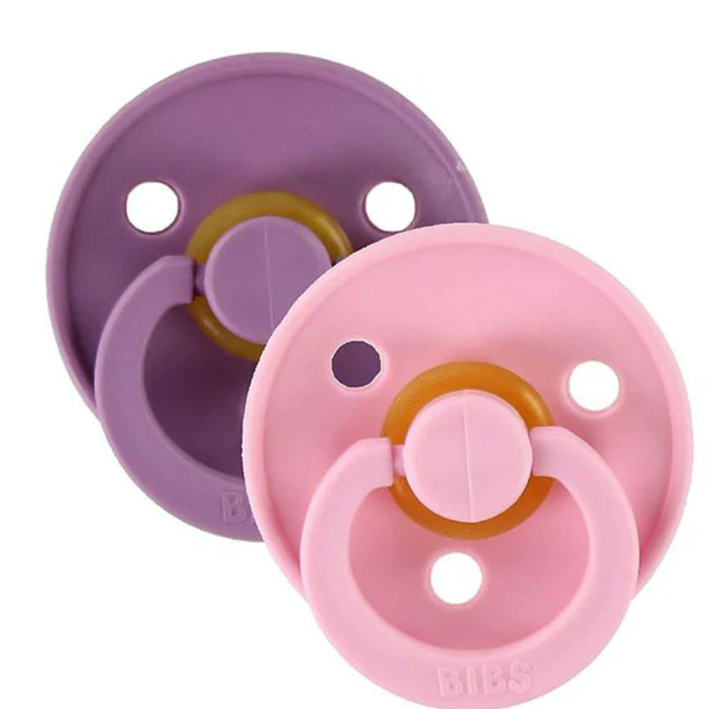 BIBS Lot de 2 Sucettes Rondes - Mauve/Rose