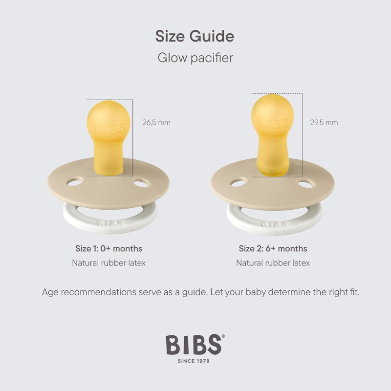 BIBS Lot de 2 Sucettes Rondes Nuit - Sage/Cloud