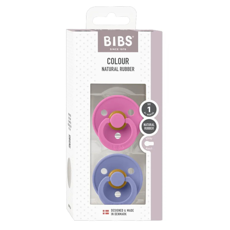 xx BIBS Lot de 2 Sucettes Rondes – Peri/Bubblegum