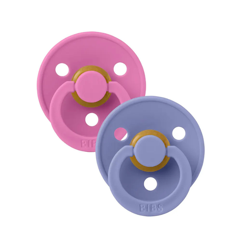 BIBS Lot de 2 Sucettes Rondes – Peri/Bubblegum