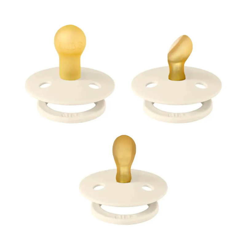 xx BIBS Lot de 3 Sucettes d’Essai Try-It – Couleur Ivoire - 0-6M