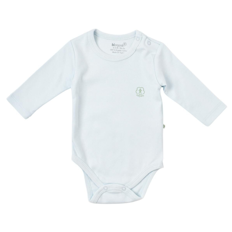 xx Body à manches longues bleu Biorganic