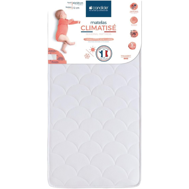 xx CANDIDE - Matelas Bébé 60x120x11cm Climatisé