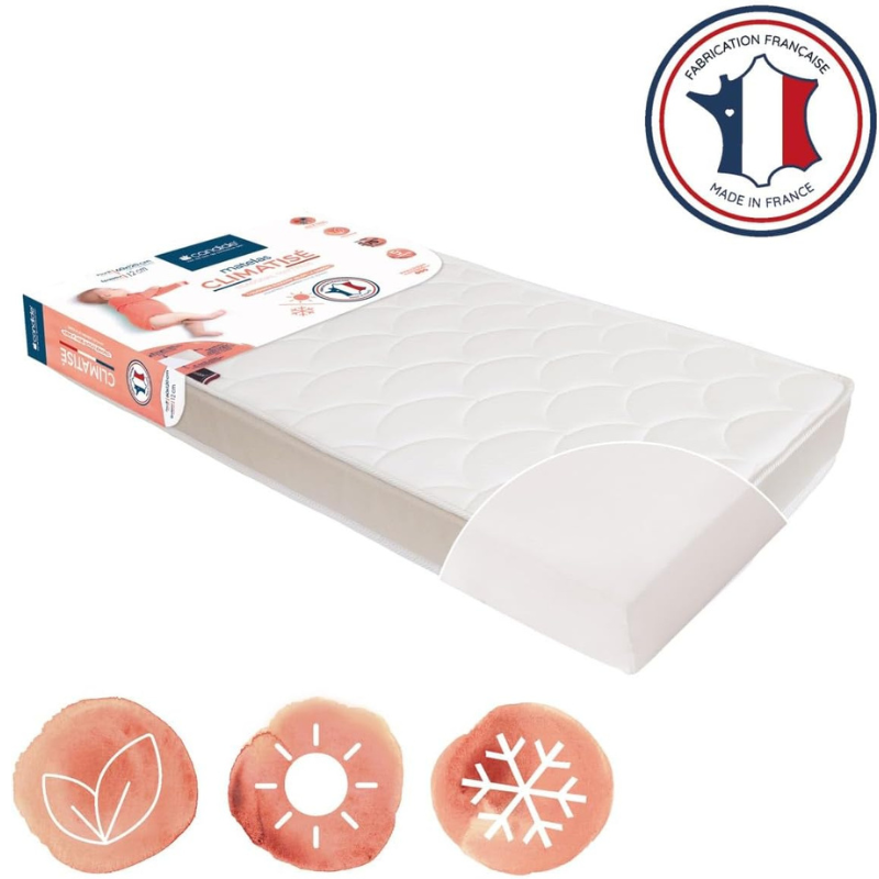 CANDIDE - Matelas Bébé 60x120x11cm Climatisé