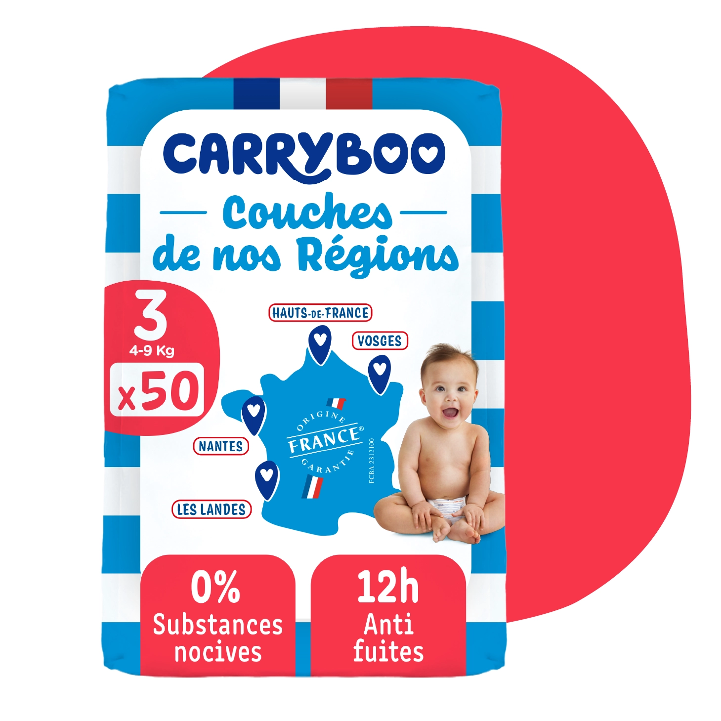 xx Carryboo Couches Écologiques Taille 3 (4-9kg) 50 unités