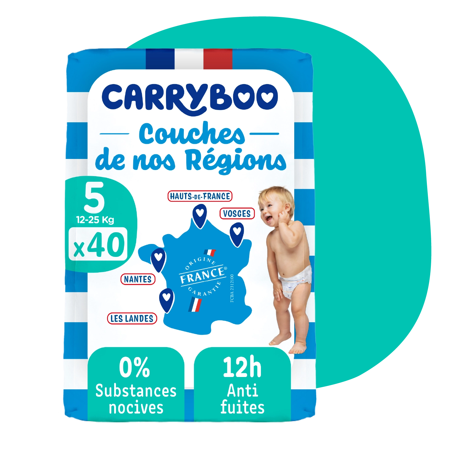 xx Carryboo Couches Écologiques Taille 5 (12-25kg) 40 unités
